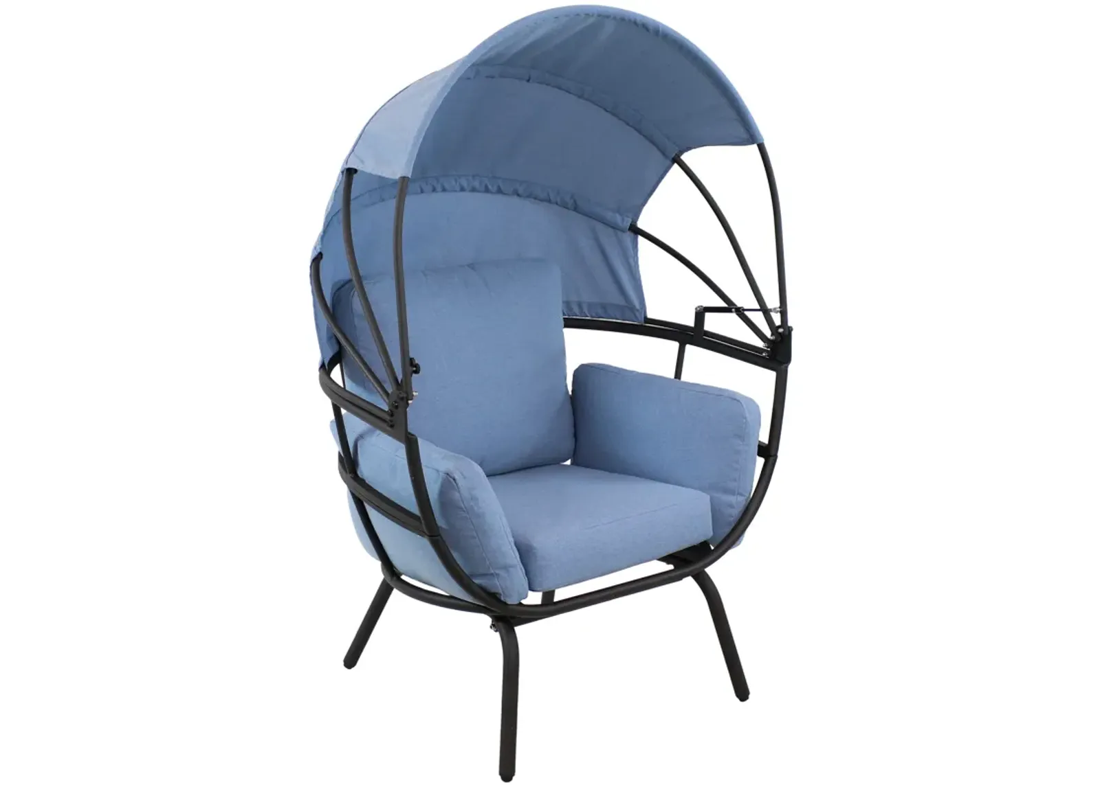 Sunnydaze Modern Luxury Wicker Lounge Chair with Retractable Shade