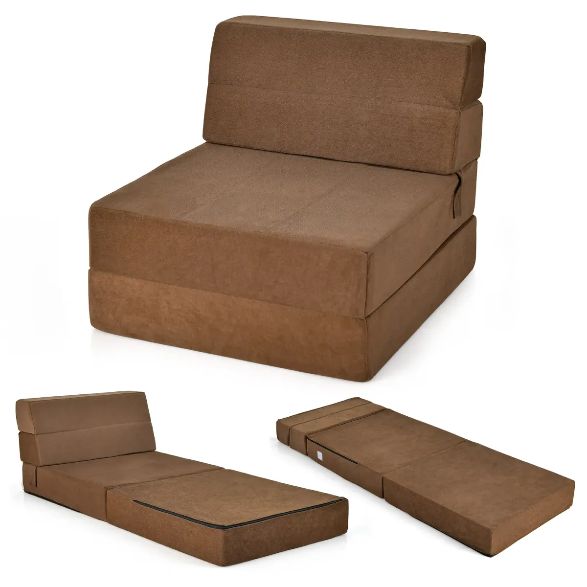 Tri-fold Folding Sleeper Sofa Bed for Living Room Bedroom