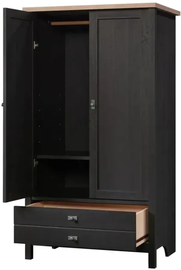 Hivvago Bedroom Armoire Cabinet with Bottom Storage Drawer in Black Oak Wood Finish