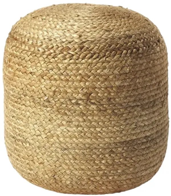Hivvago 16 Inch Jute Round Pouf Ottoman