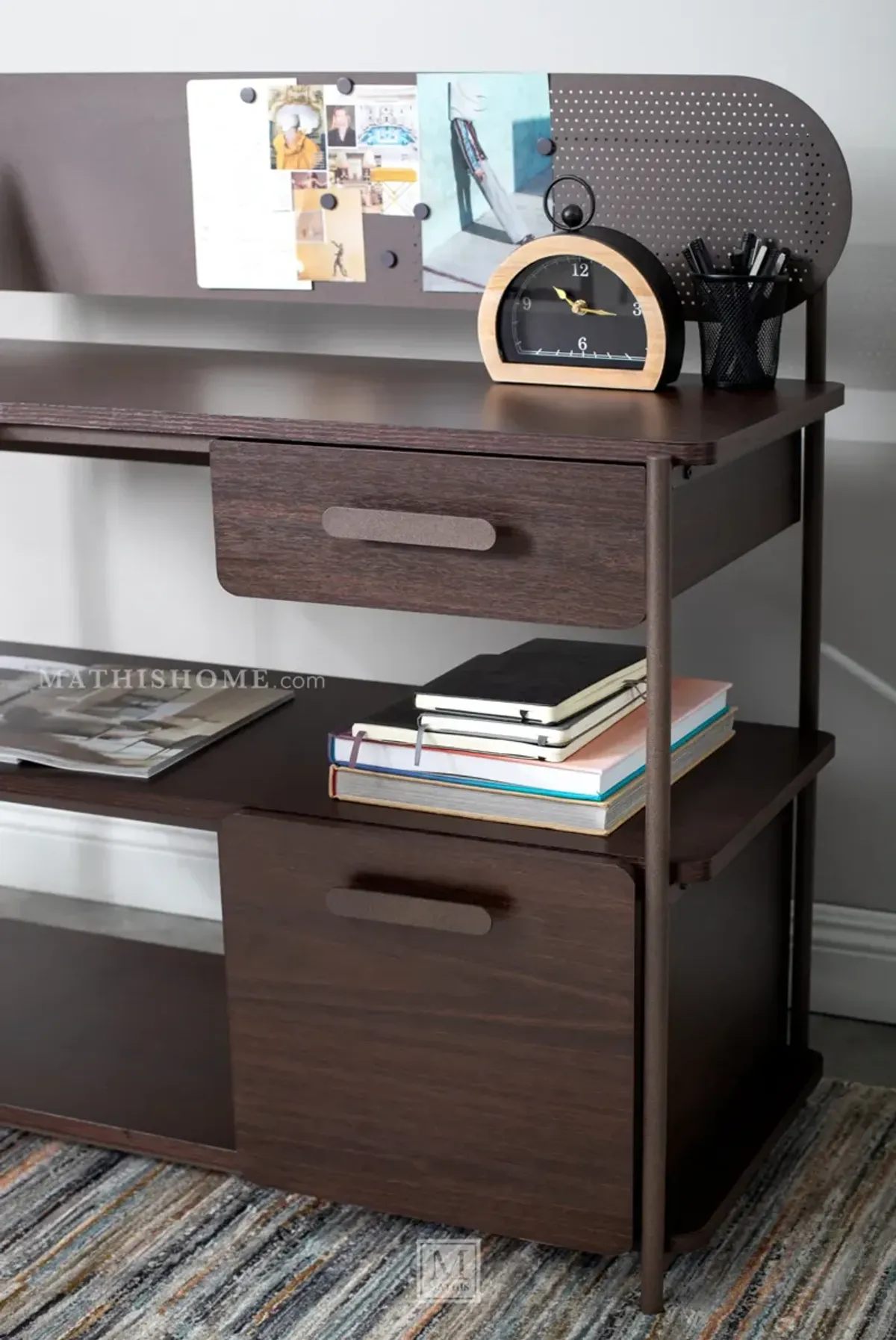 Modern Metal and Wood L-Shaped Desk