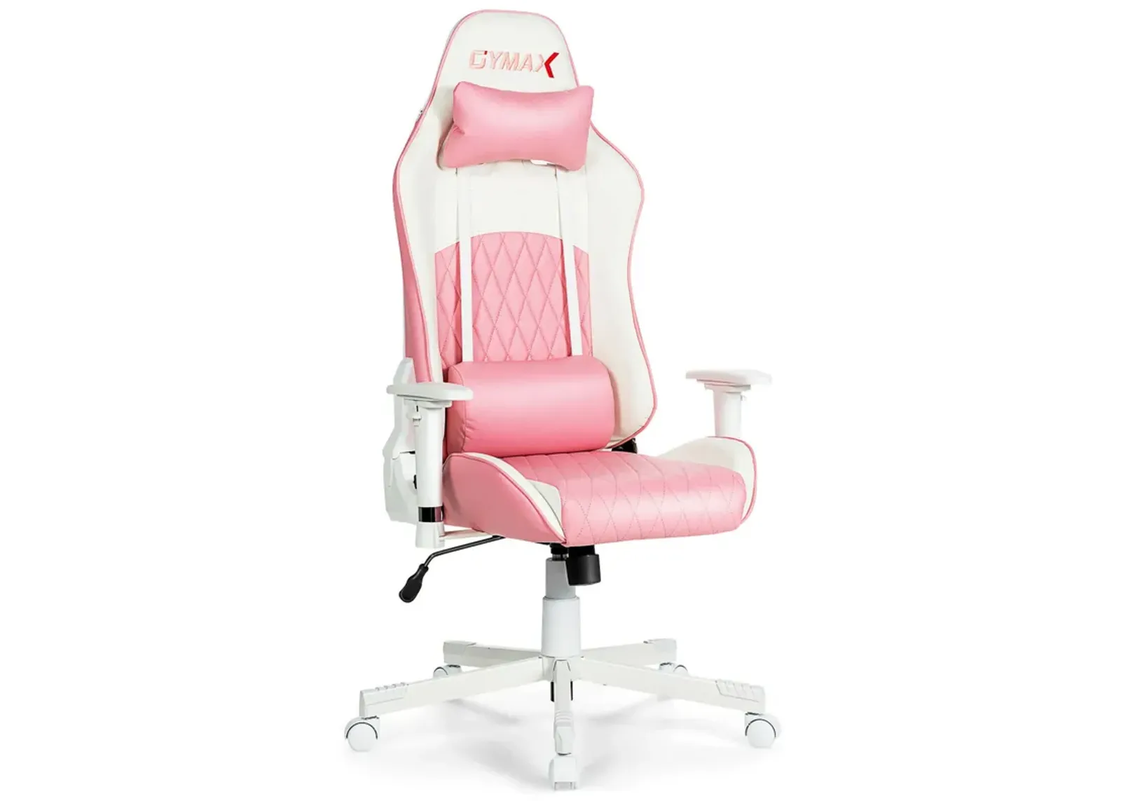 Costway Gaming Chair Racing Style Adjustable Swivel Computer Office Chair Pink