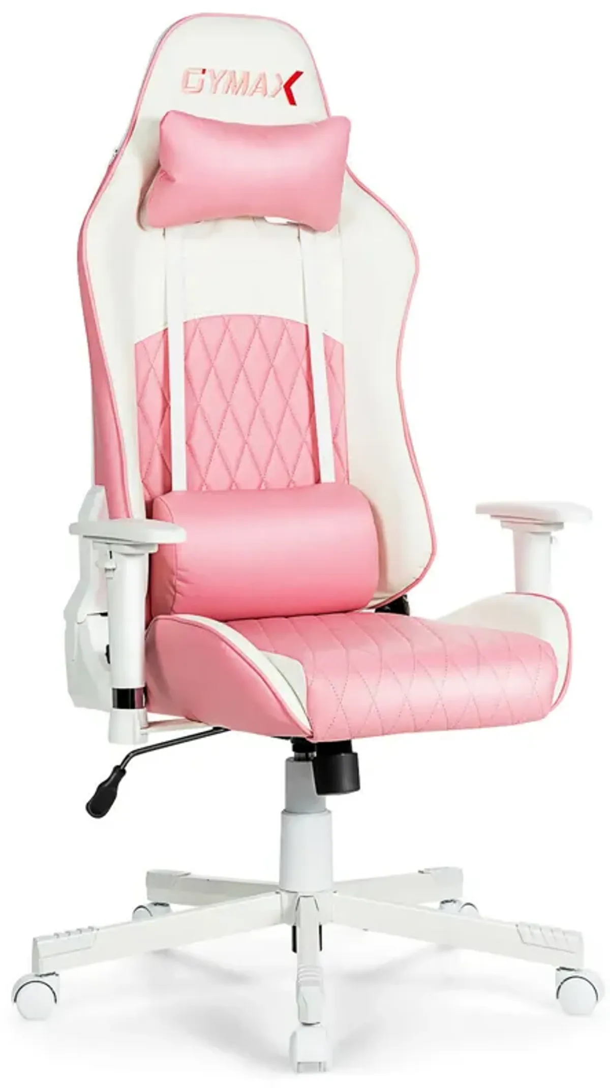 Costway Gaming Chair Racing Style Adjustable Swivel Computer Office Chair Pink