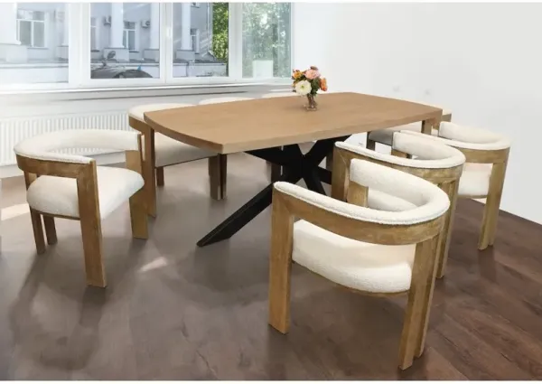 Logan 82 Dining Table with 8 Trish Ivory Chairs