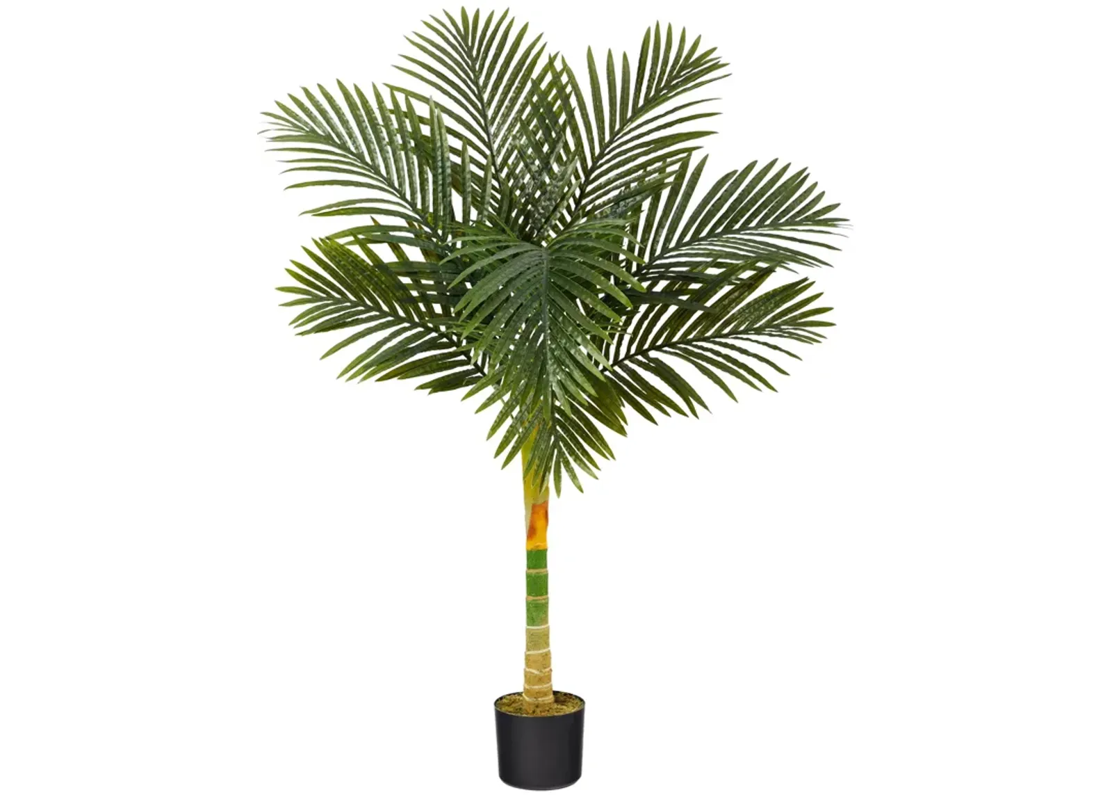 HomPlanti 4 Feet Single Stalk Golden Cane Artificial Palm Tree