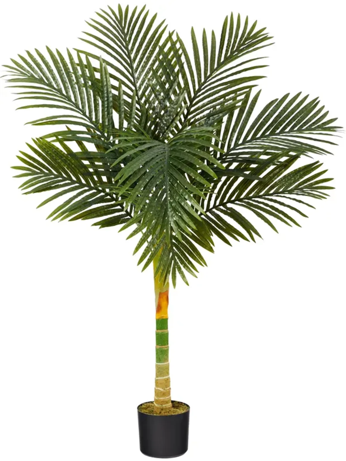 HomPlanti 4 Feet Single Stalk Golden Cane Artificial Palm Tree