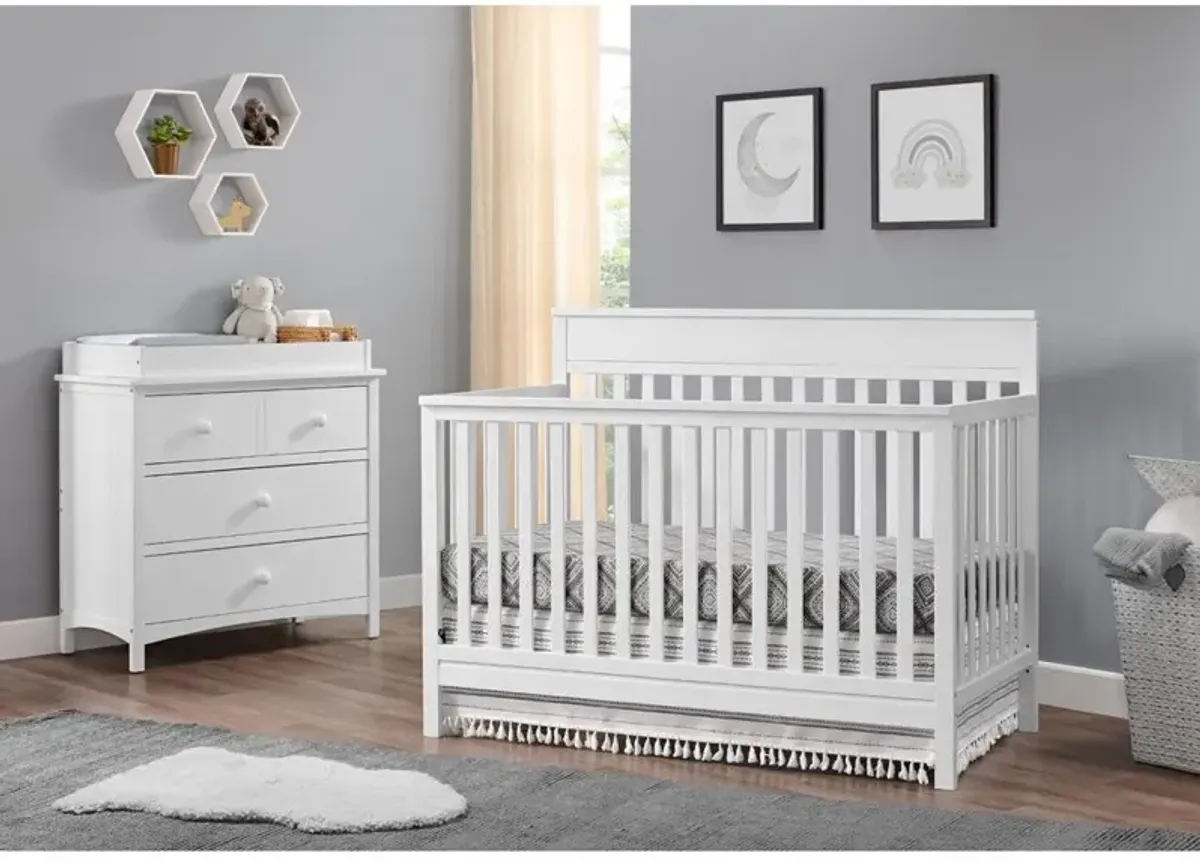 Oxford Baby Castle Hill 4 In 1 Crib Barn White