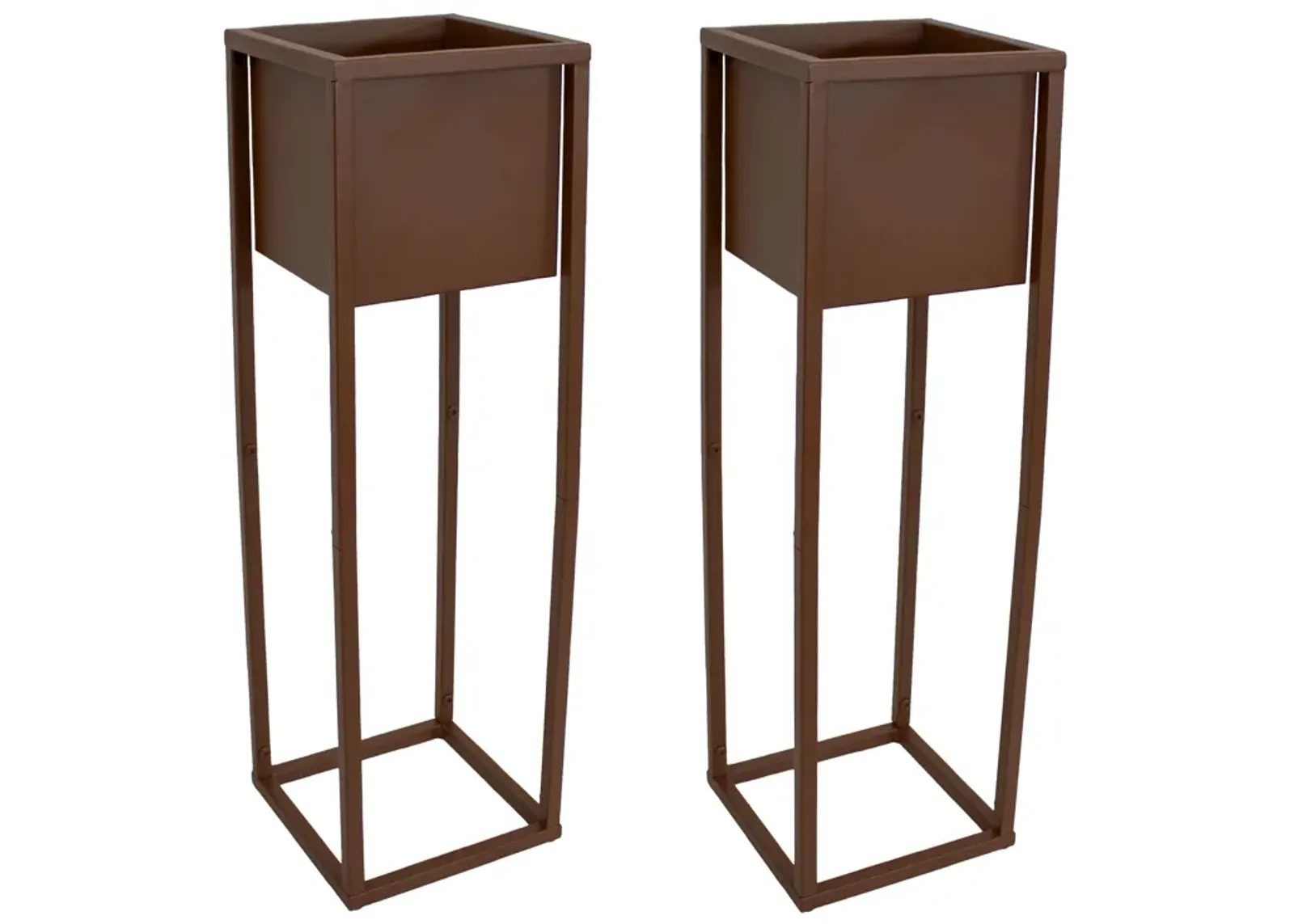 Modern Simplicity 27" H Outdoor Elevated Planter - 2-Pack