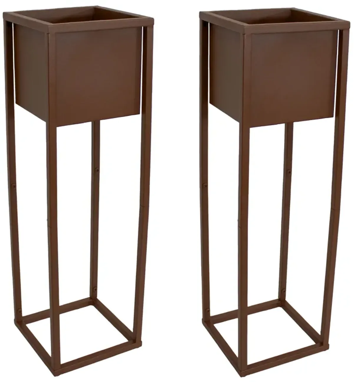 Modern Simplicity 27" H Outdoor Elevated Planter - 2-Pack