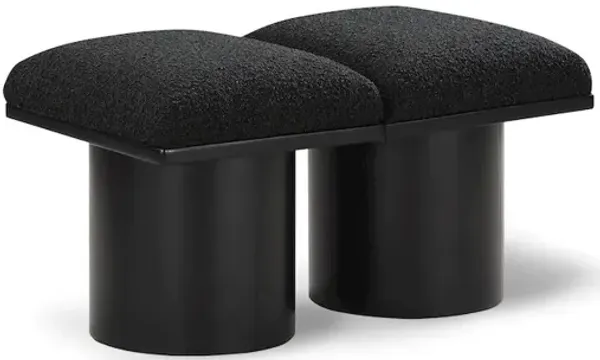 Meridian Furniture Pavilion Black Boucle Fabric Bench