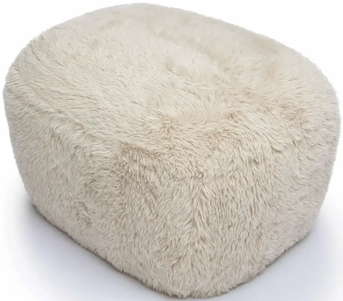 Britt Dark Taupe Vegan Shearling Ottoman