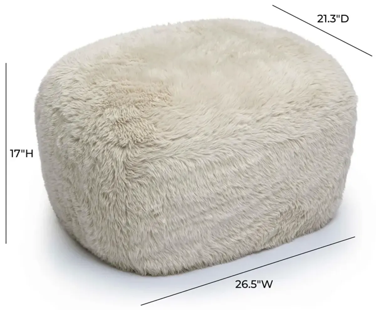 Britt Dark Taupe Vegan Shearling Ottoman