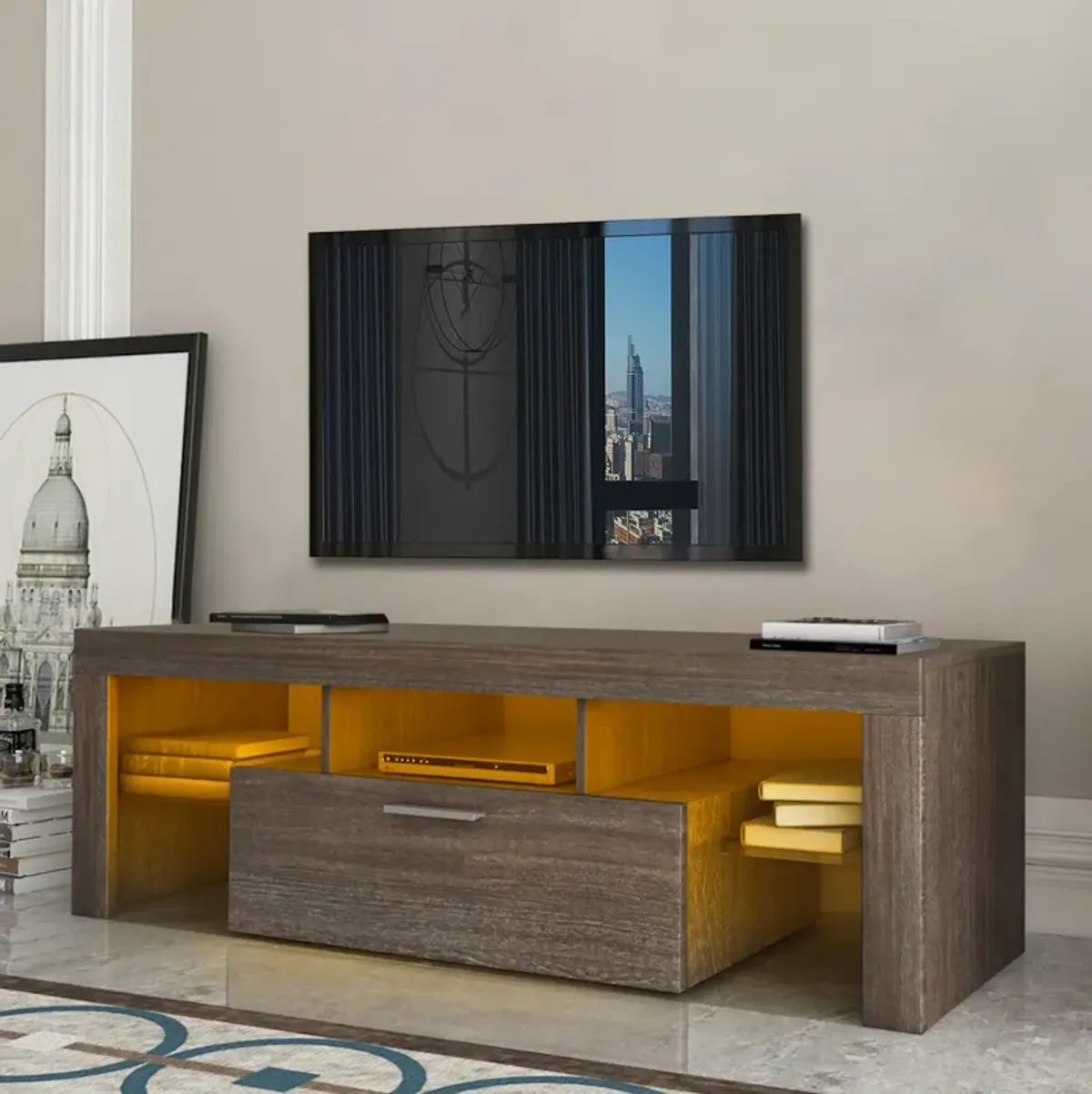 20 Minutes Simple Modern TV Cabinet Floor Cabinet Floor TV Wall Cabinet