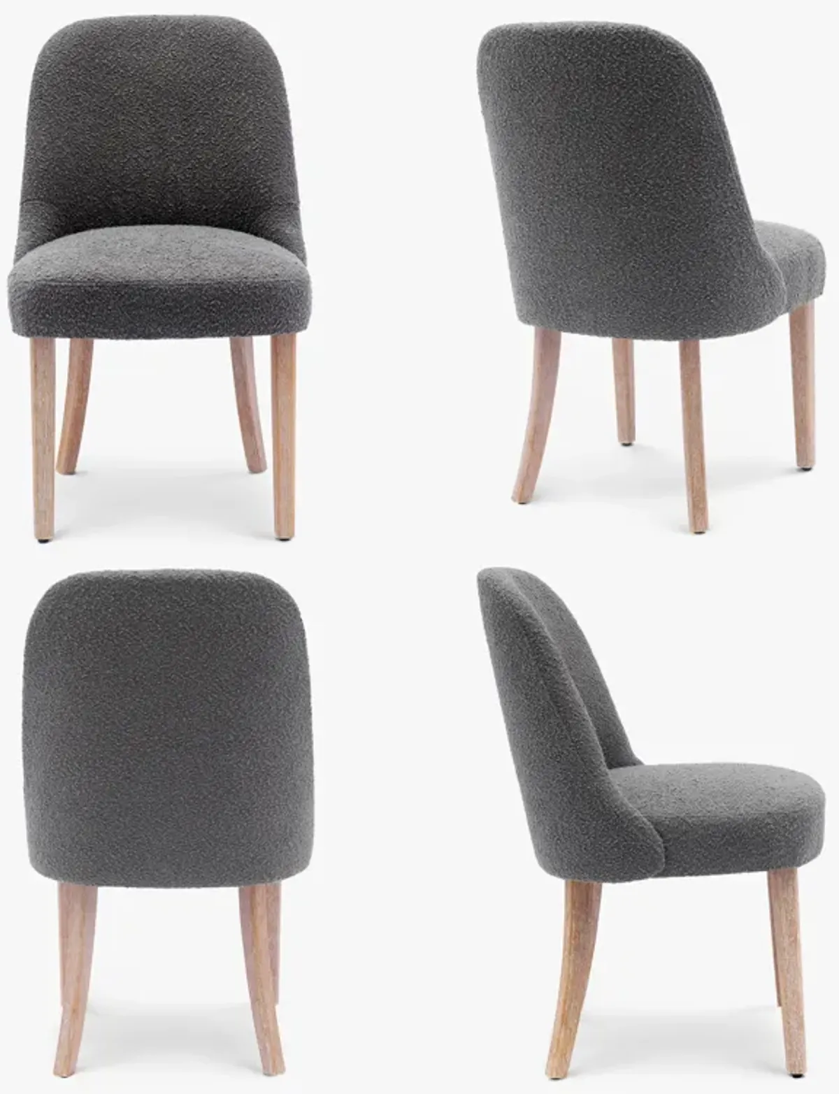 WestinTrends Mid-Century Modern Upholstered Boucle Dining Chair (Set of 4)