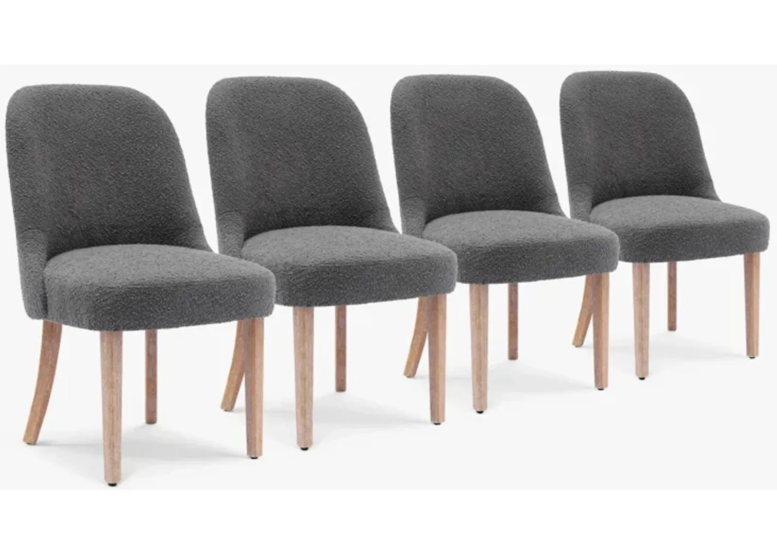 WestinTrends Mid-Century Modern Upholstered Boucle Dining Chair (Set of 4)