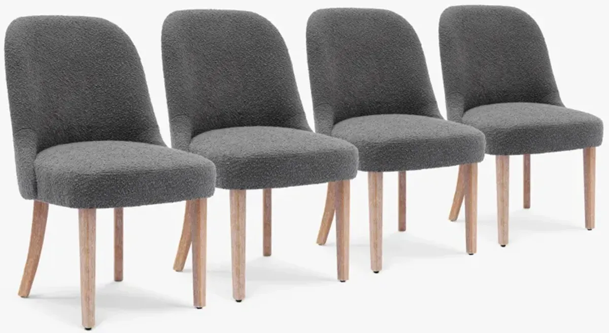 WestinTrends Mid-Century Modern Upholstered Boucle Dining Chair (Set of 4)