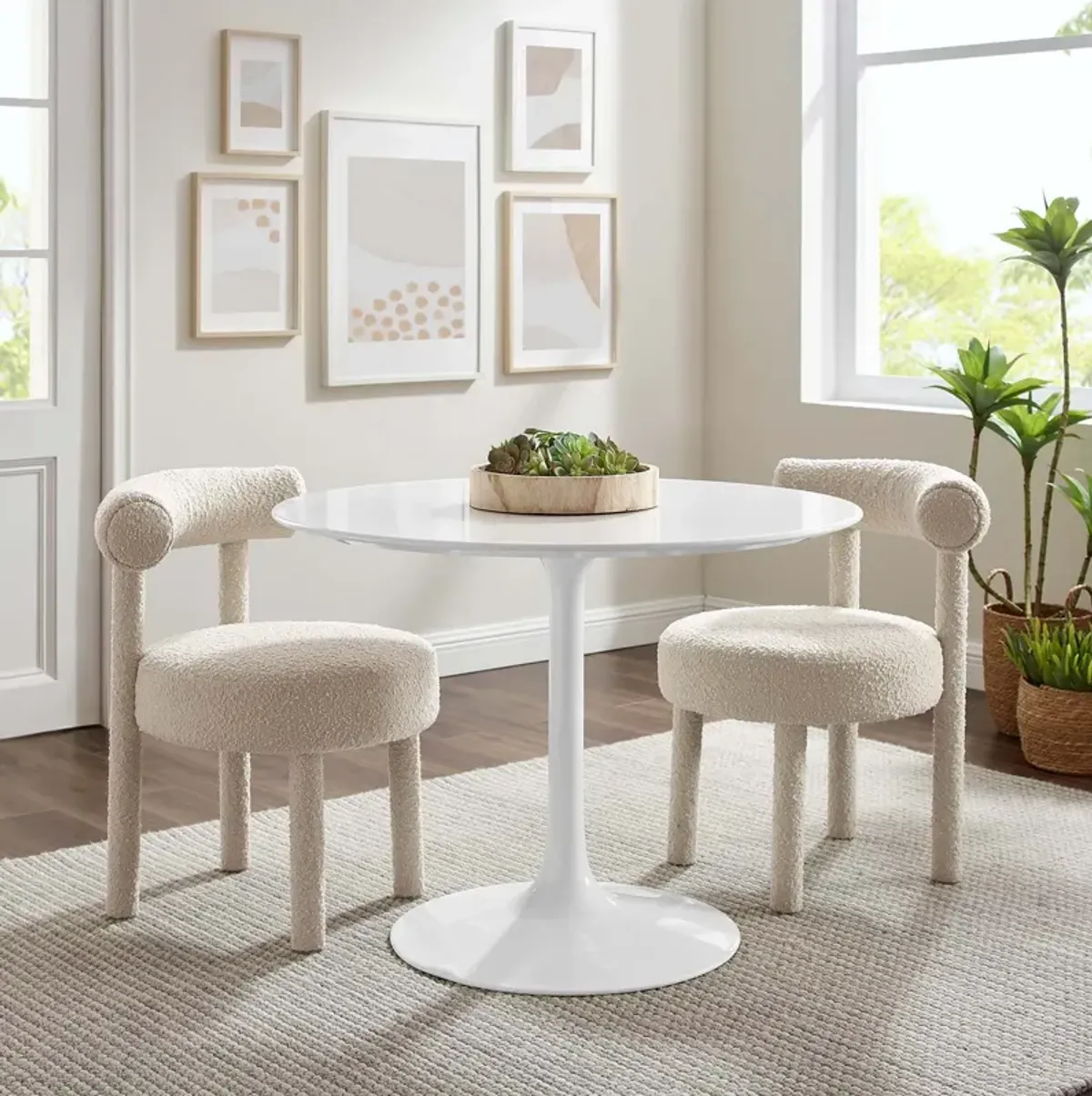 Modway - Lippa 40" Round Wood Top Dining Table White