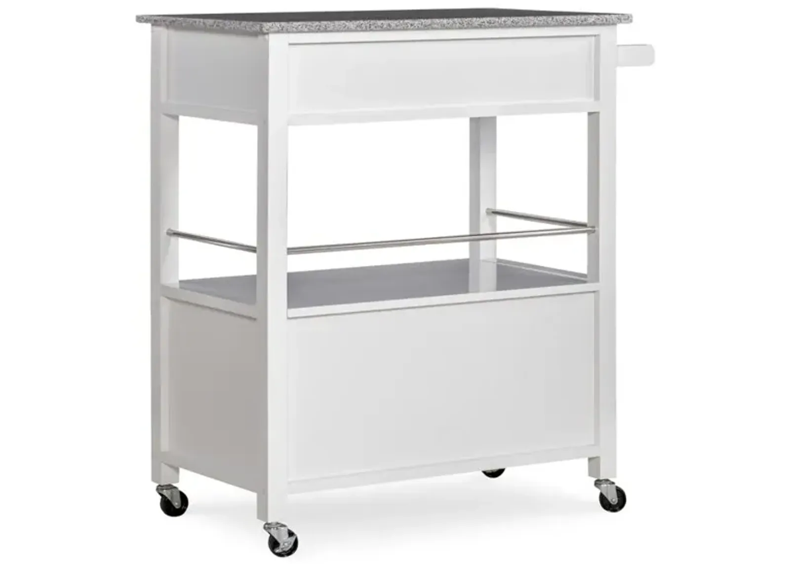 Linon Cameron White Kitchen Cart With Granite Top