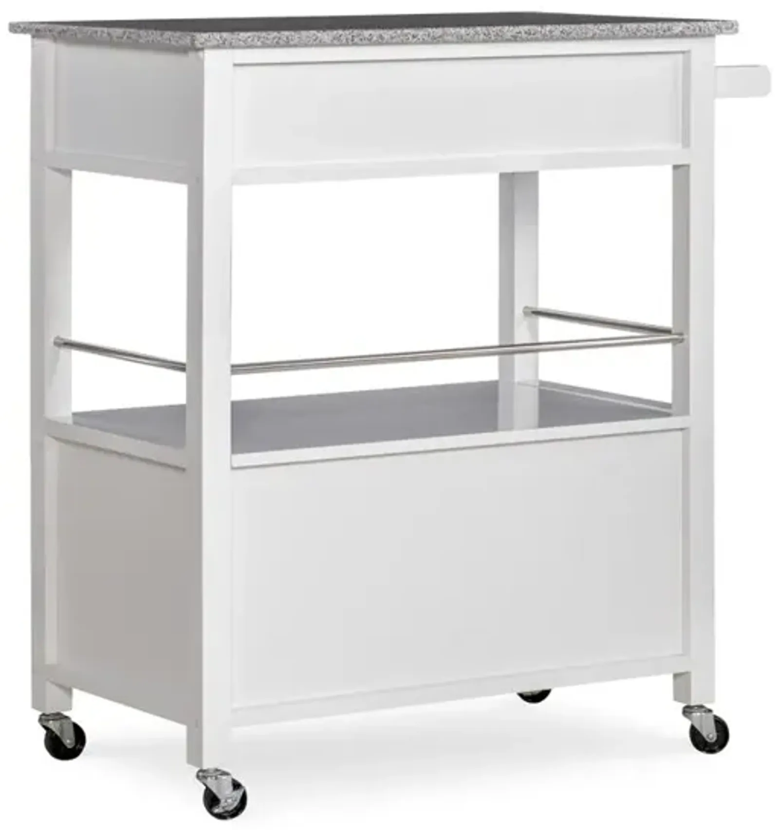 Linon Cameron White Kitchen Cart With Granite Top