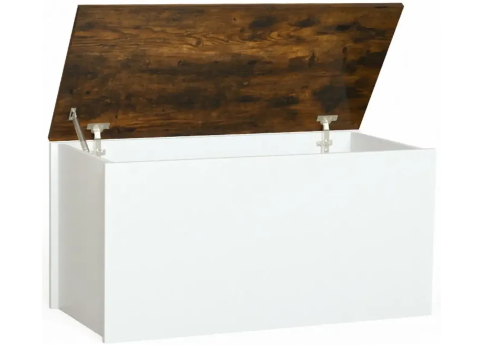 Hivvago Flip-top Storage Chest with Self-hold Cover and Pneumatic Rod-White