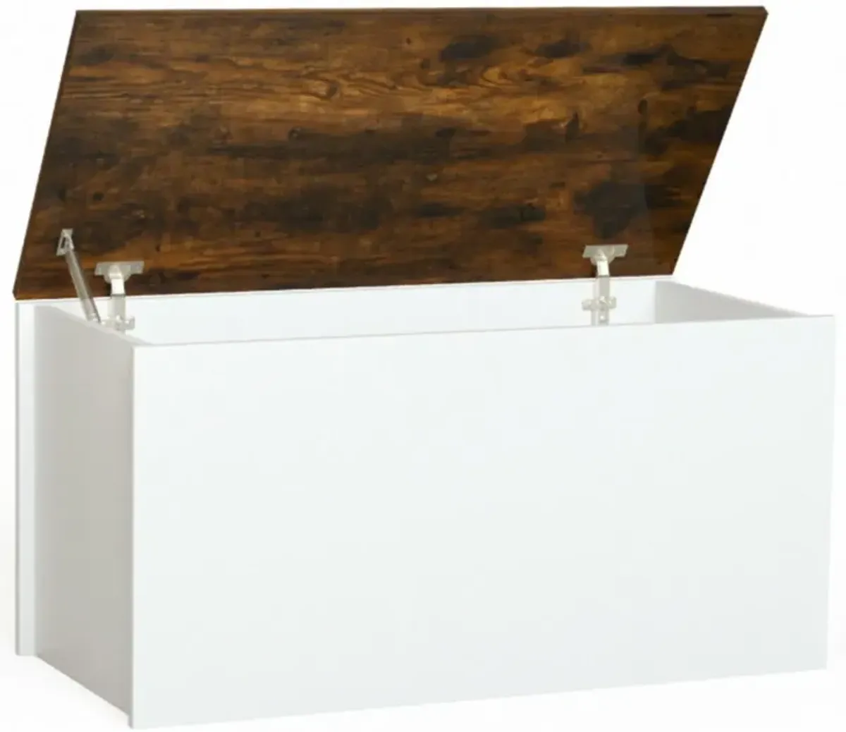 Hivvago Flip-top Storage Chest with Self-hold Cover and Pneumatic Rod-White