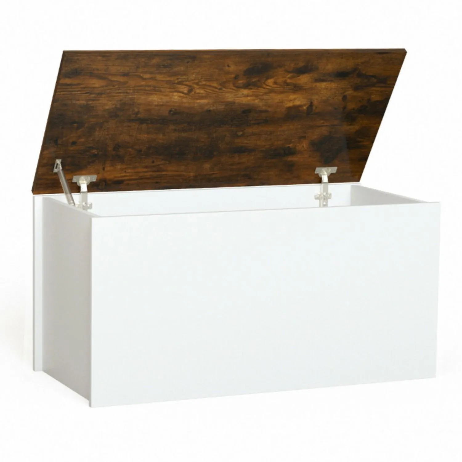 Hivvago Flip-top Storage Chest with Self-hold Cover and Pneumatic Rod-White