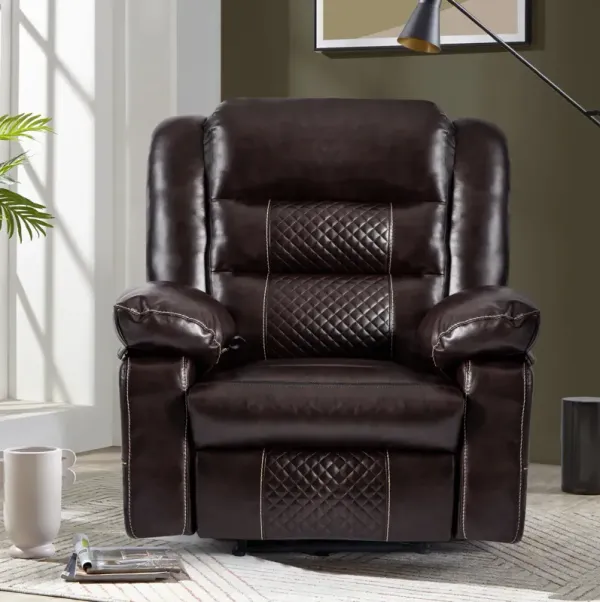 Breathable Leather Massage Recliner Chair, Manual Living Room Reclining Sofa