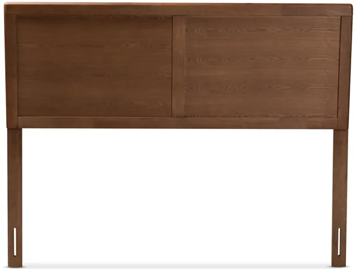 Baxton Studio Raya Mid Century Modern Walnut Brown Finished Wood Queen Size Headboard