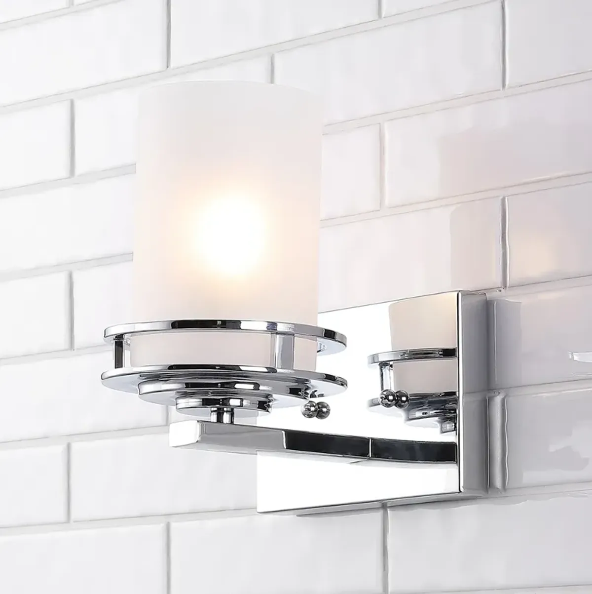 Fairfax Metal/Frosted Glass Contemporary Glam LED Vanity Light