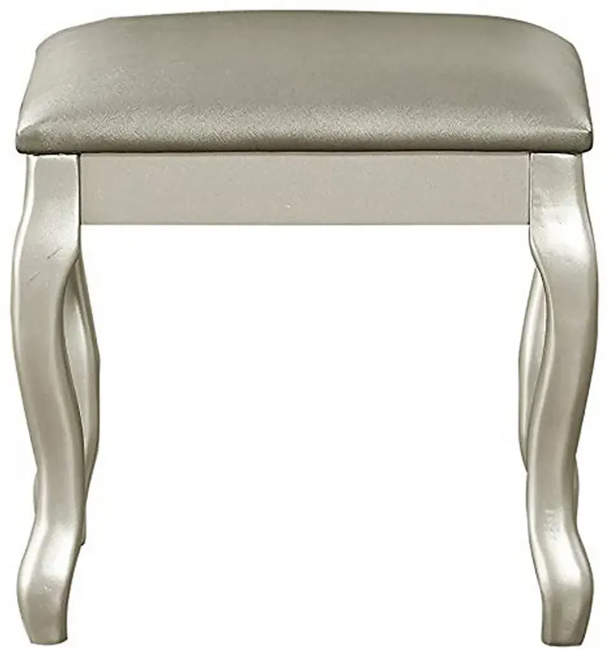 Cherub Vanity Set Featuring Stool And Mirror Silver-Benzara