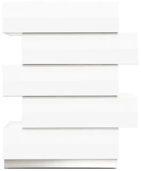 Best Master Furniture Best Master Spain 5-Drawer Poplar Wood Bedroom Chest in White/Silver Base