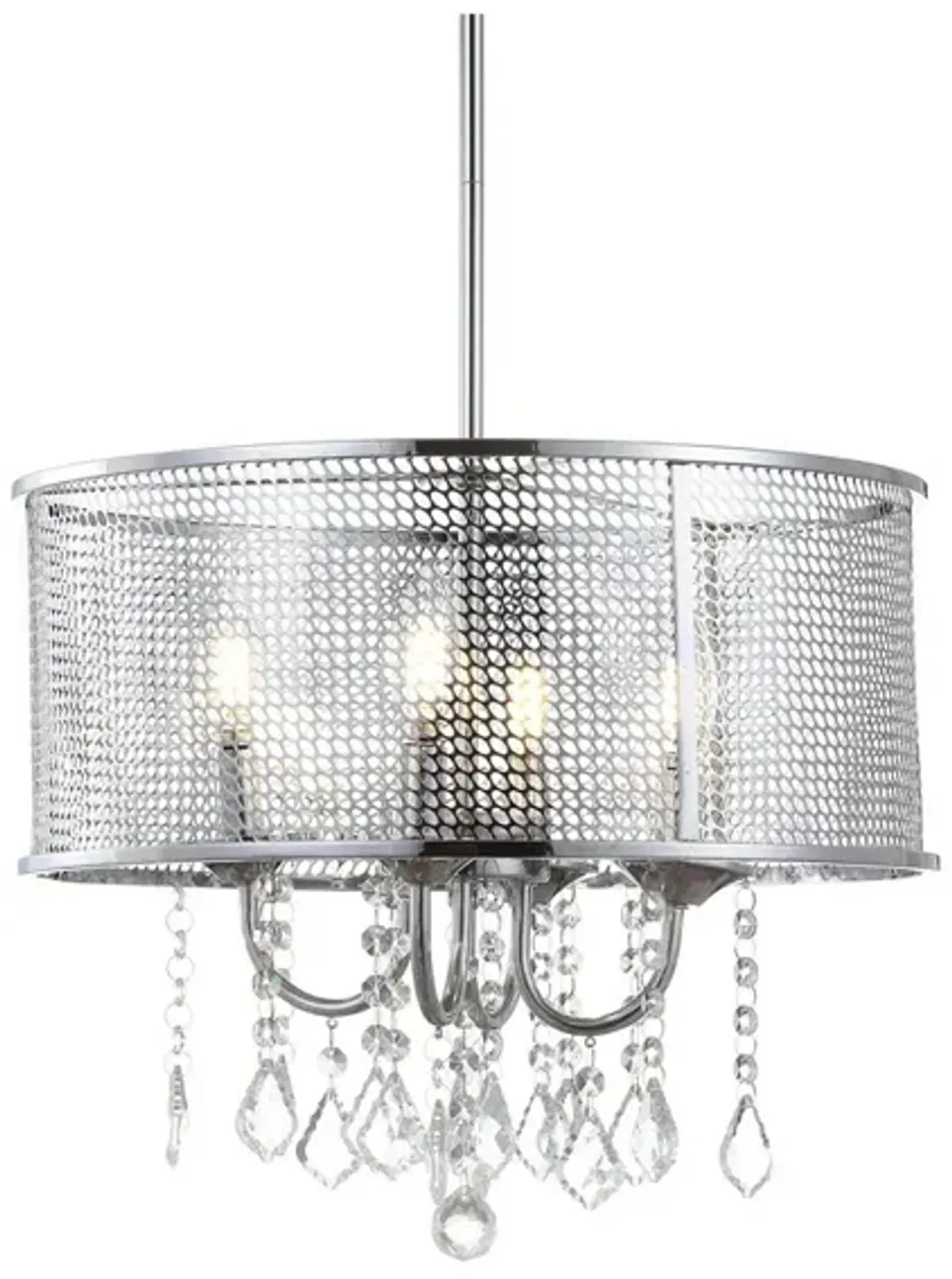 Avah Metal/Crystal Adjustable LED Drop Chandelier