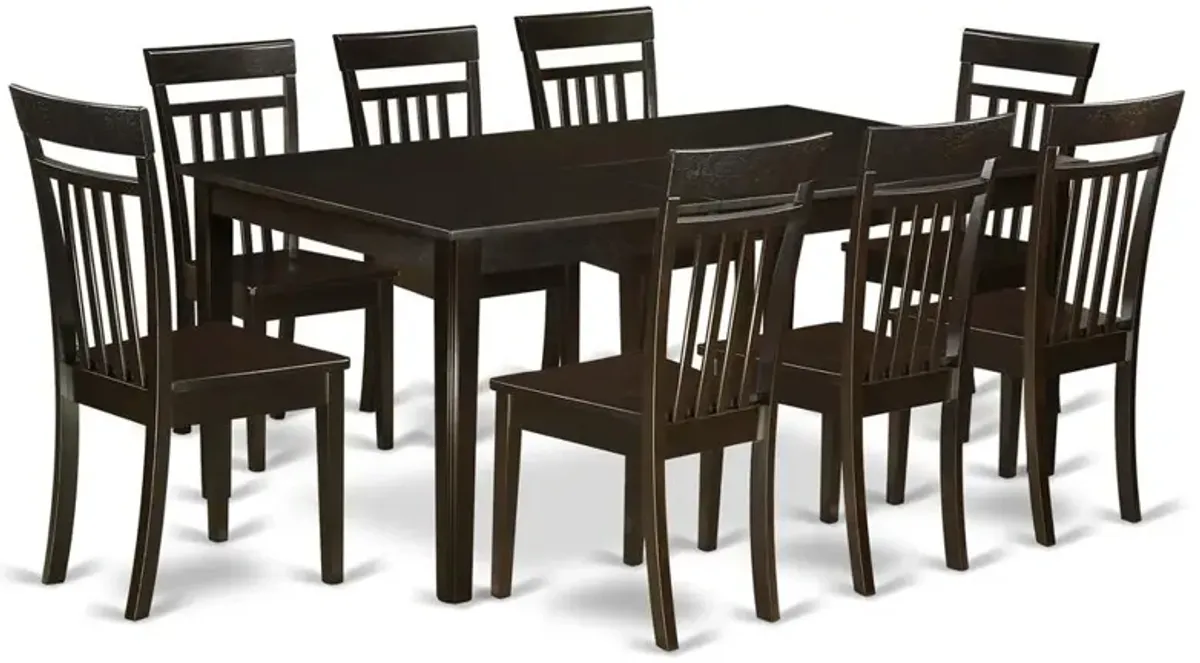 9  Pc  Dining  room  set-Dining  Table  with  Leaf  plus  8  Dining  Chairs.