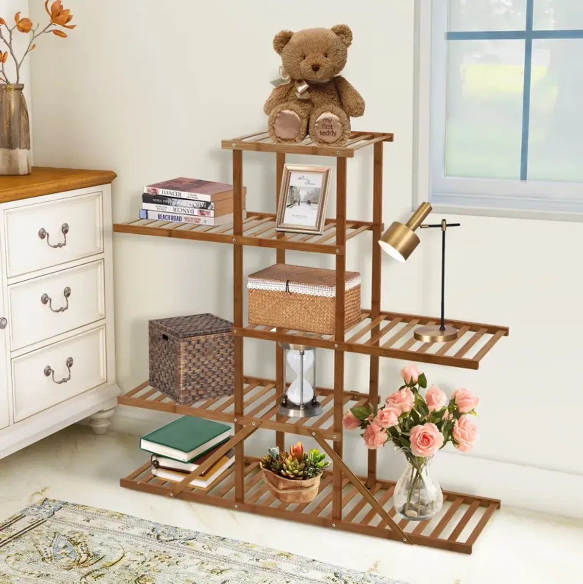 5-tier 10 Potted Bamboo Plant Stand