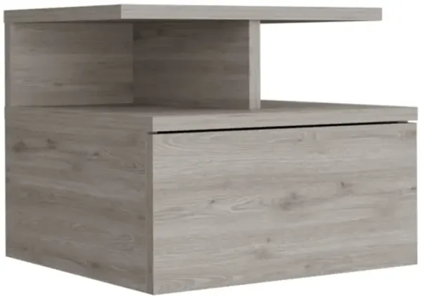 Modern Floating Nightstand with 1 Drawer – Faux Wood Bedside Storage Table