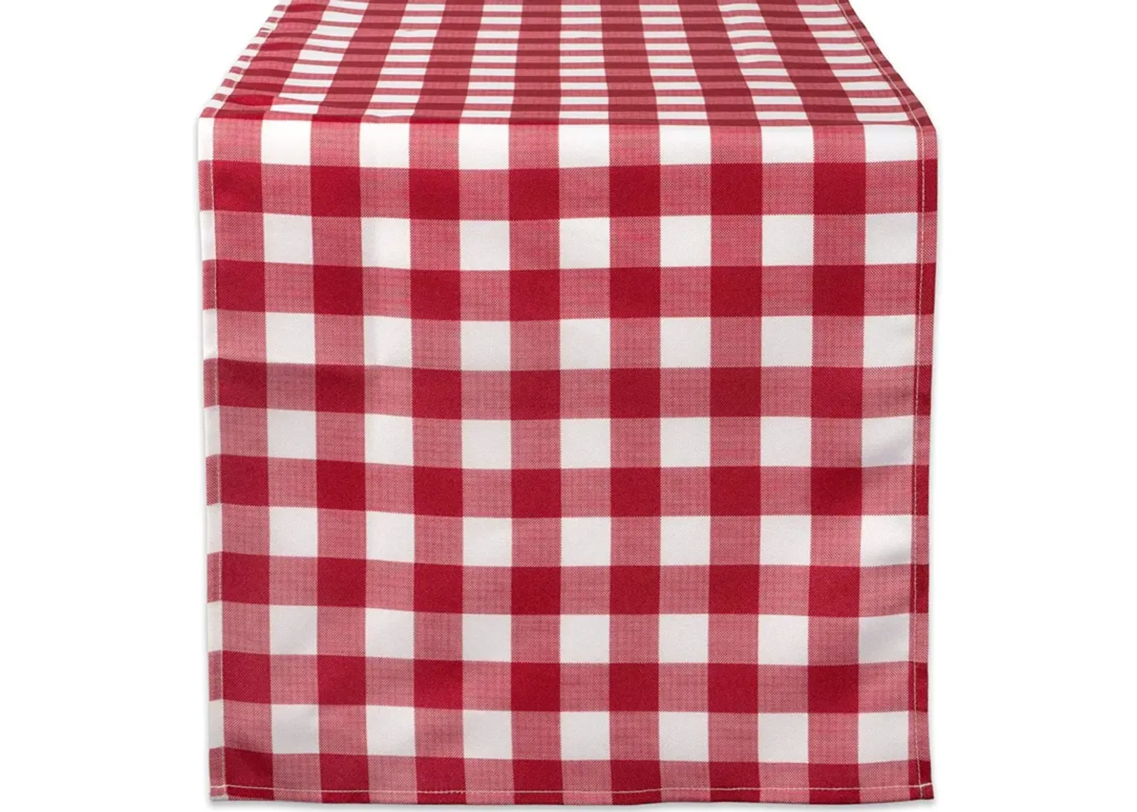 72" Red and White Checkered Outdoor Rectangular Table Runner