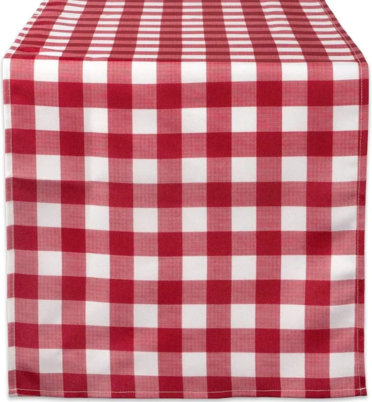 72" Red and White Checkered Outdoor Rectangular Table Runner