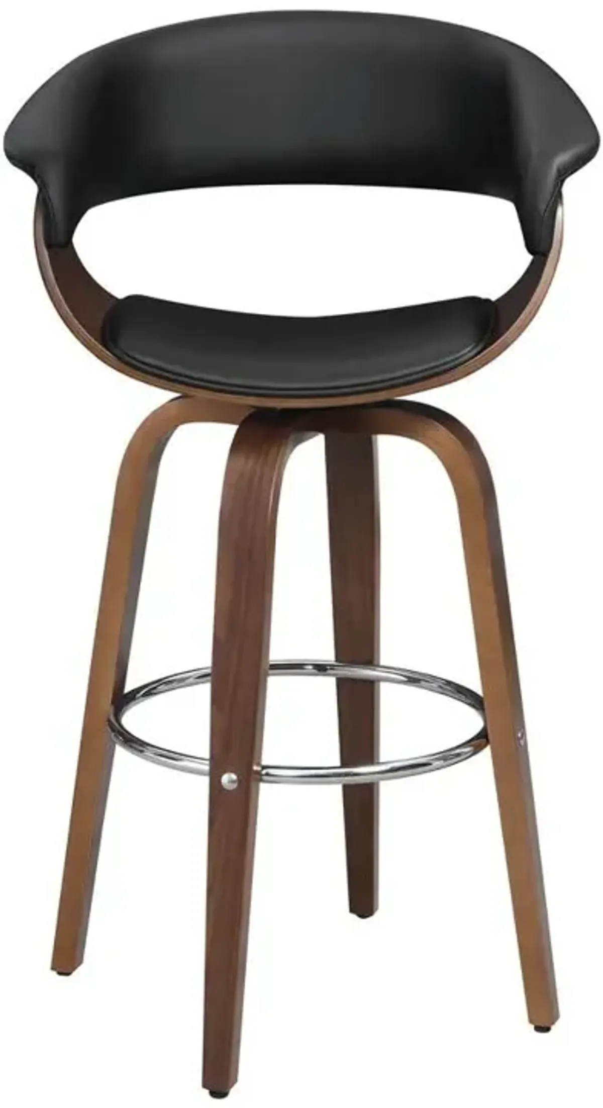 Zion Upholstered Swivel Bar Stool Walnut and Black