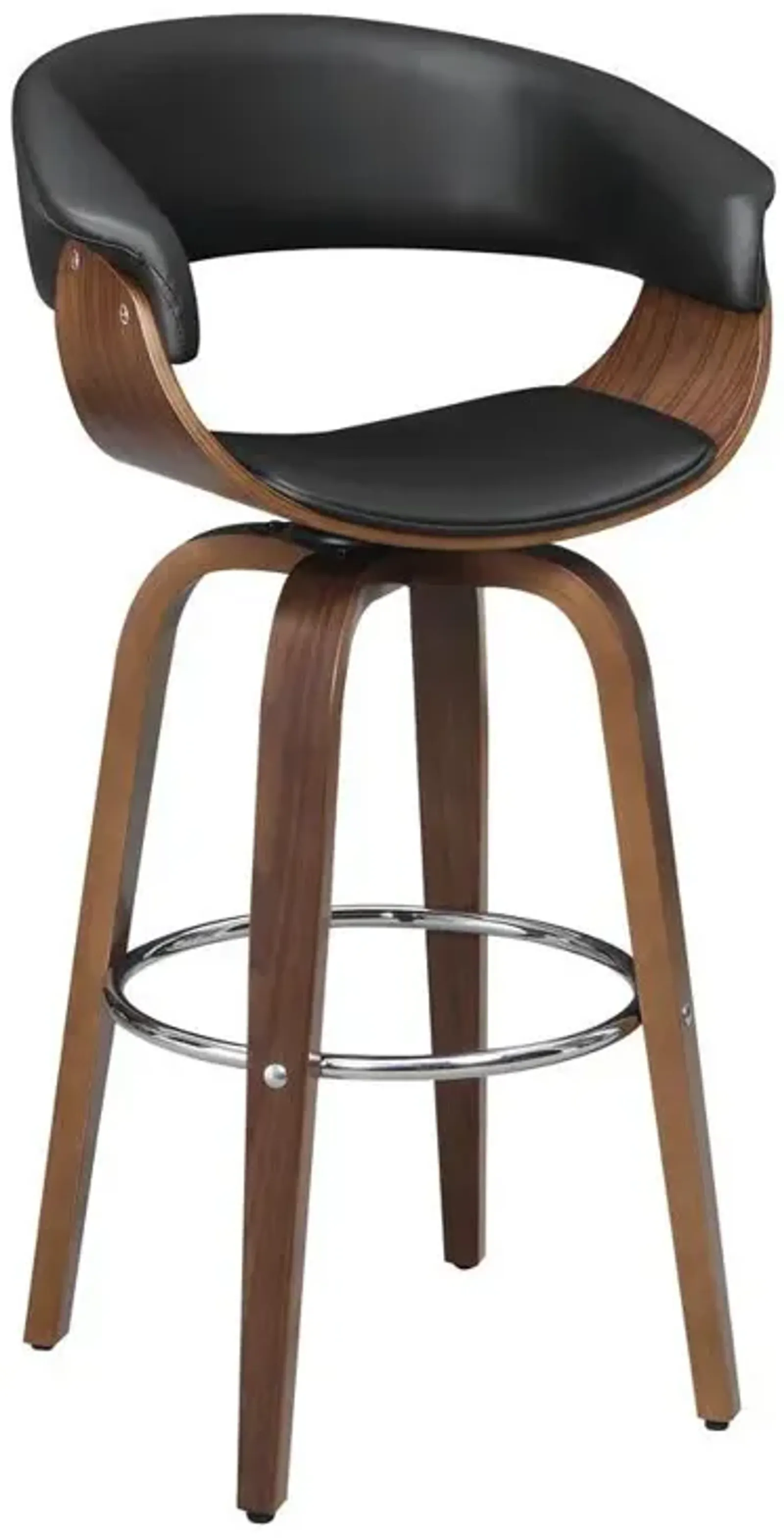 Zion Upholstered Swivel Bar Stool Walnut and Black