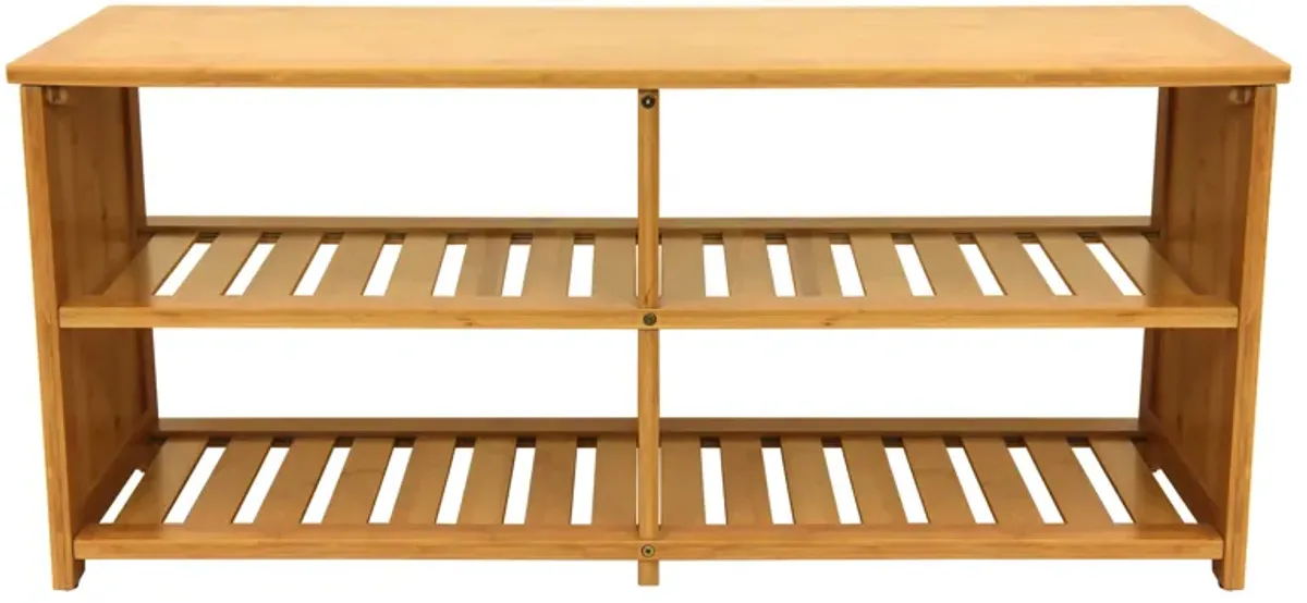 Oceanstar 10-Pair Bamboo Entryway Storage Bench.