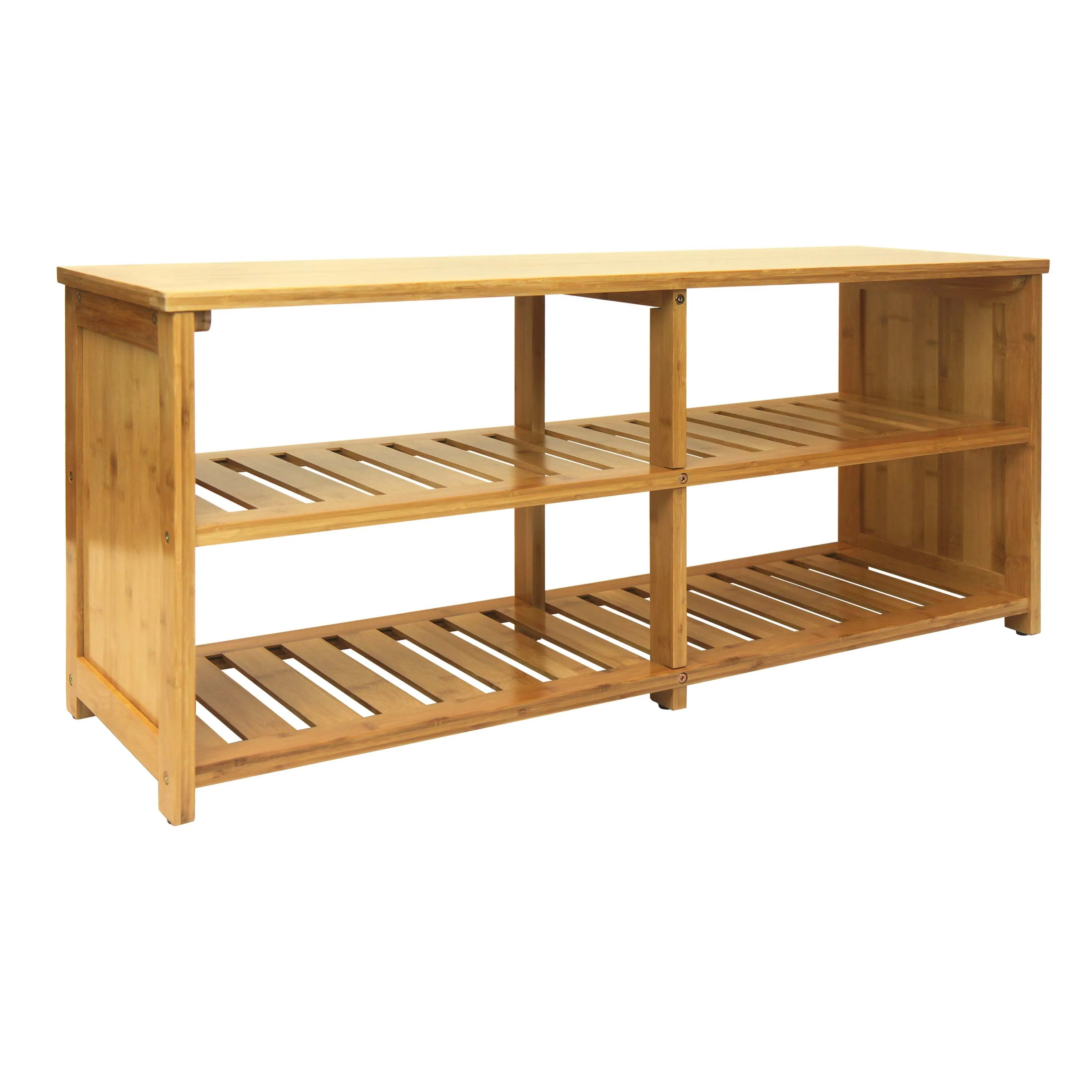 Oceanstar 10-Pair Bamboo Entryway Storage Bench.