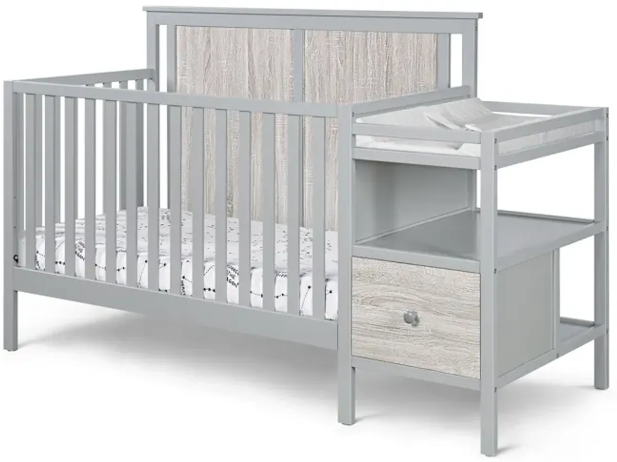 Sutie Bebe Connelly 4-in-1 Crib and Changer Combo Gray/Rockport Gray