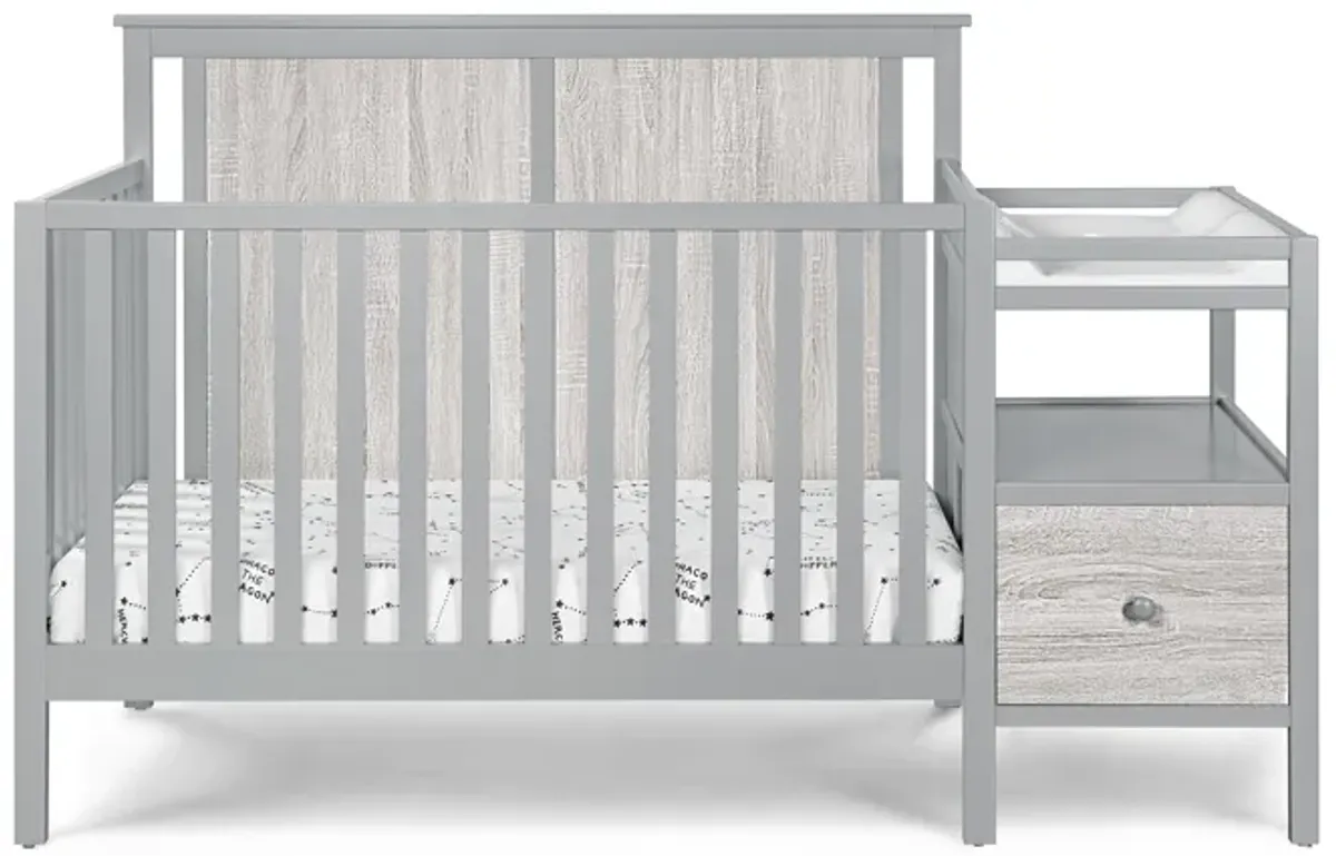 Sutie Bebe Connelly 4-in-1 Crib and Changer Combo Gray/Rockport Gray