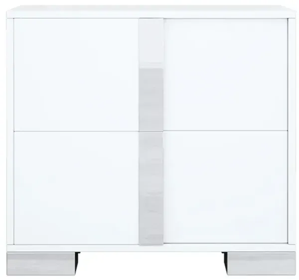 Streamdale Elegant 2-Drawer Nightstand in White for Versatile Storage
