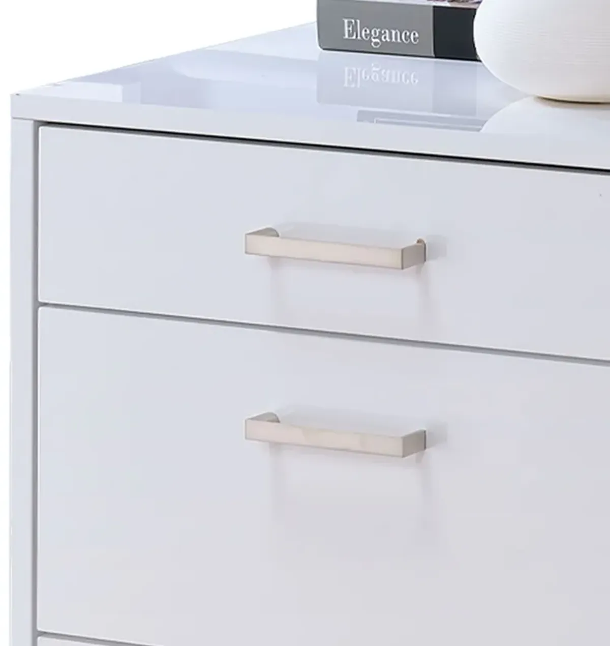 Modish File Cabinet, White-Benzara