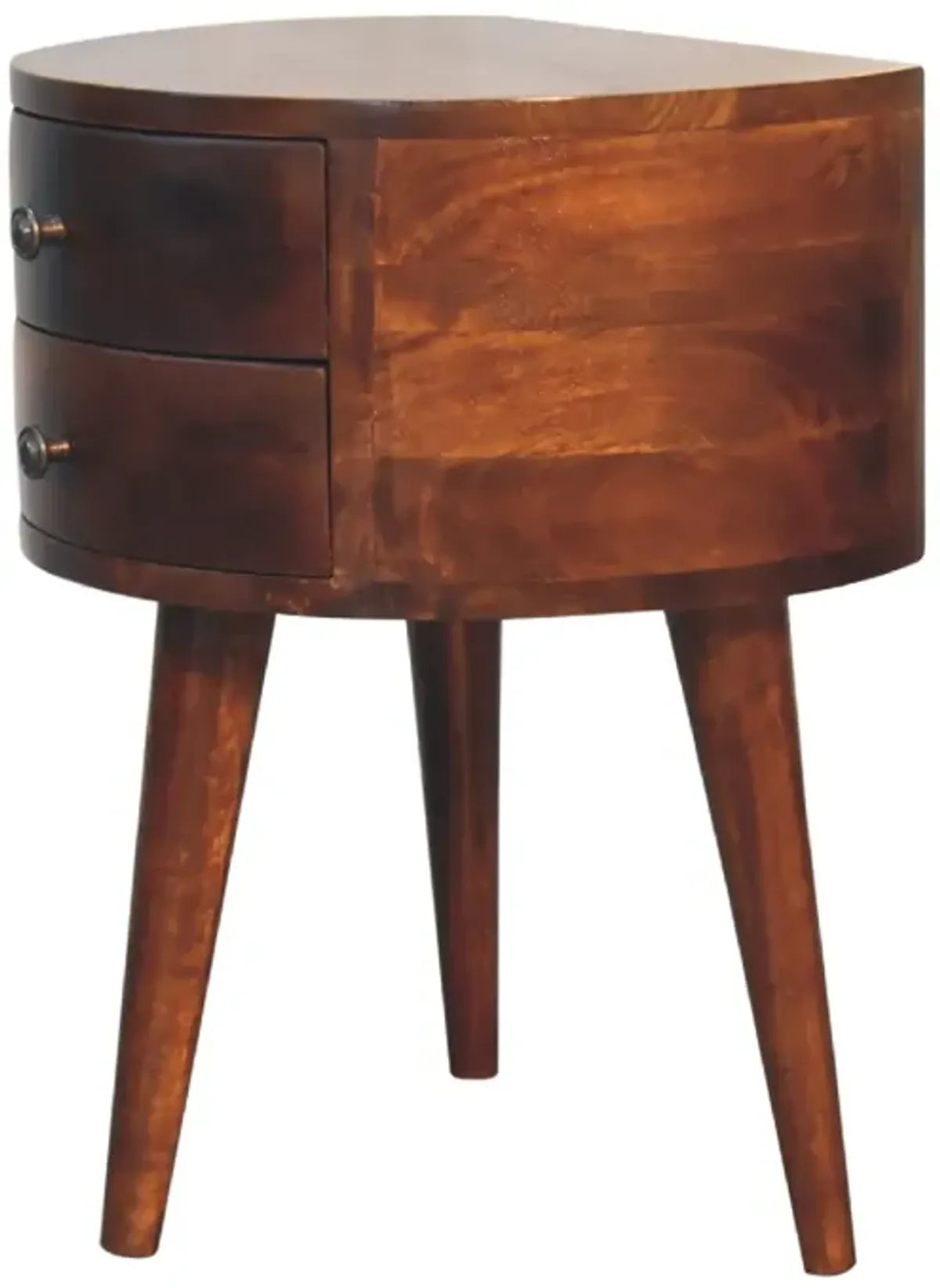 Odyssey Tripod 2 Drawer Solid Wood Nightstand Chestnut