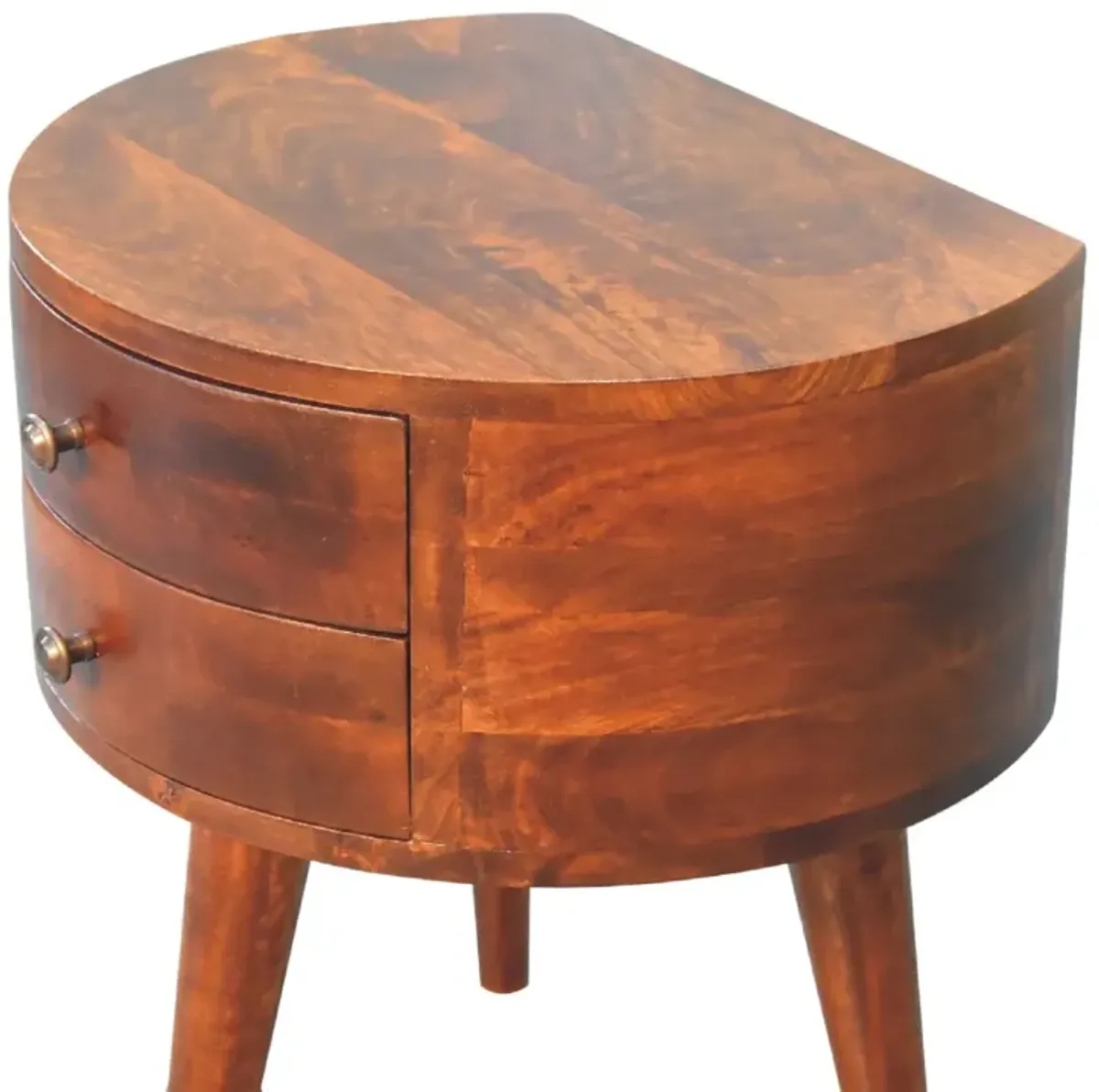 Odyssey Tripod 2 Drawer Solid Wood Nightstand Chestnut