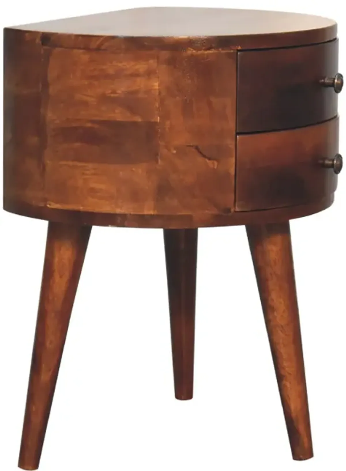 Odyssey Tripod 2 Drawer Solid Wood Nightstand Chestnut