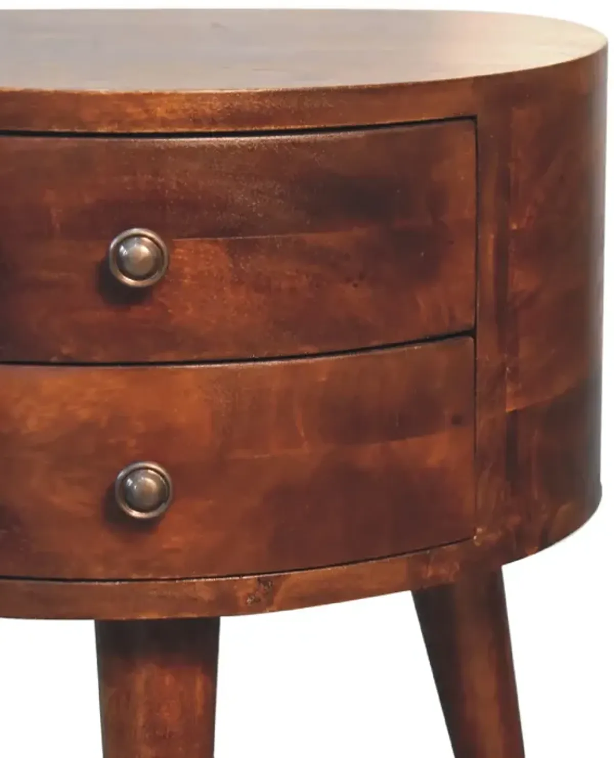 Odyssey Tripod 2 Drawer Solid Wood Nightstand Chestnut