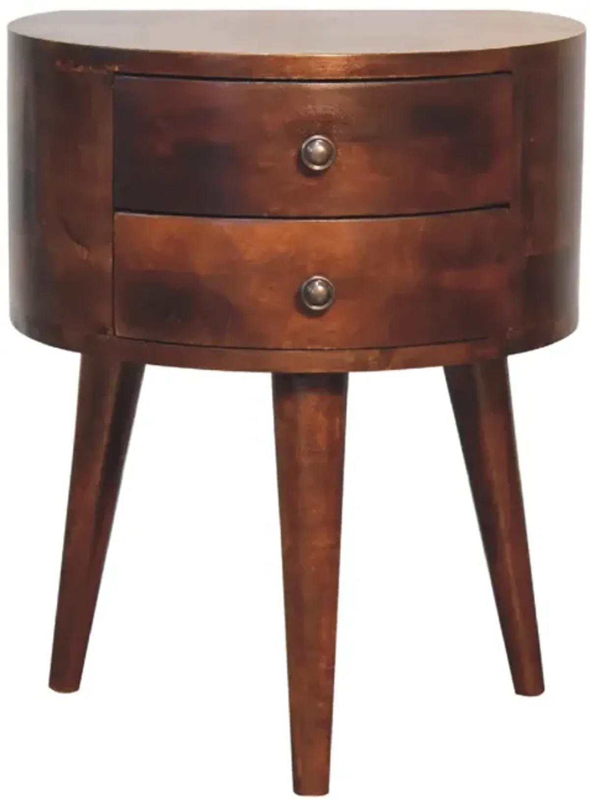 Odyssey Tripod 2 Drawer Solid Wood Nightstand Chestnut